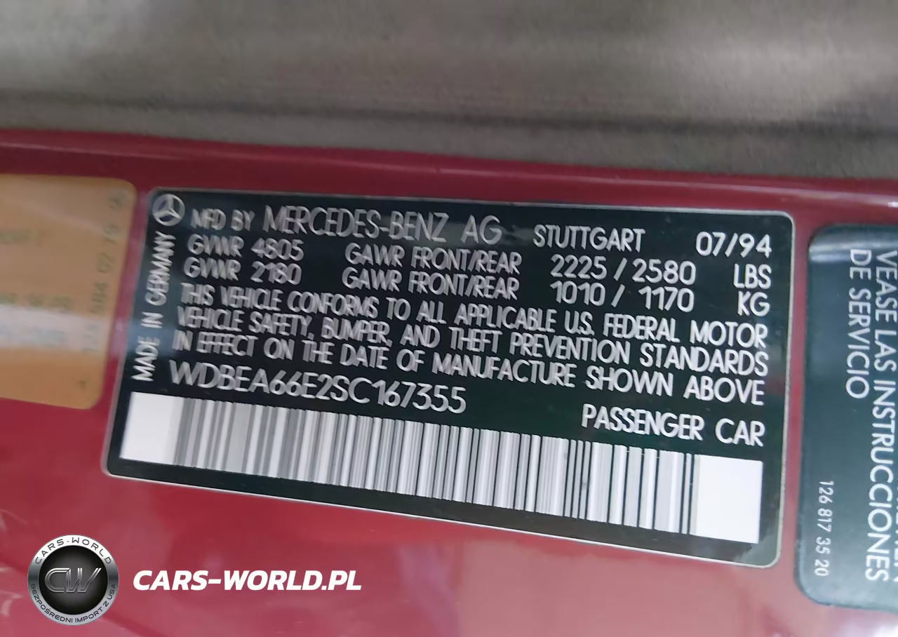 1995 Mercedes-Benz E 320 VIN:WDBEA66E2SC167355 - 9