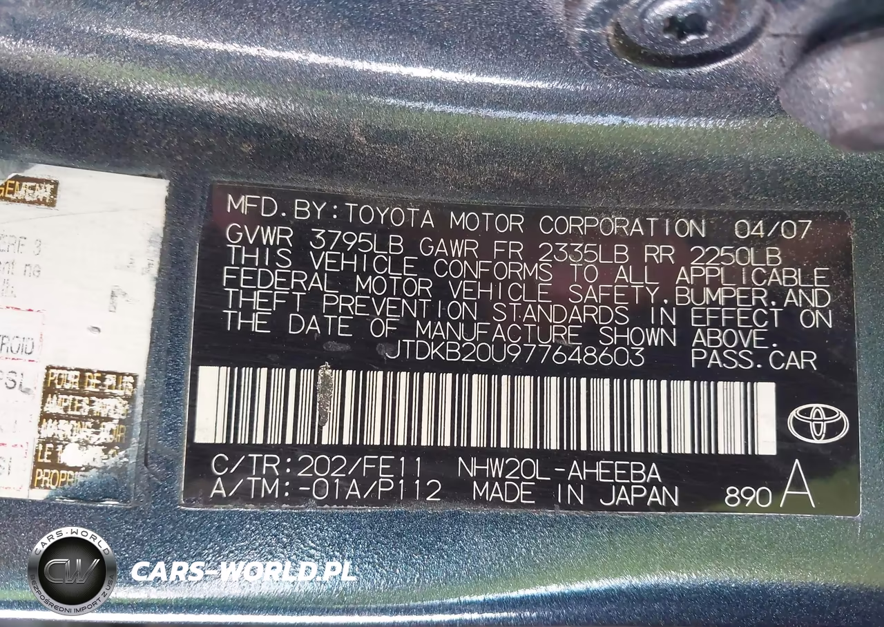 2007 Toyota Prius VIN:JTDKB20U977648603 - 9