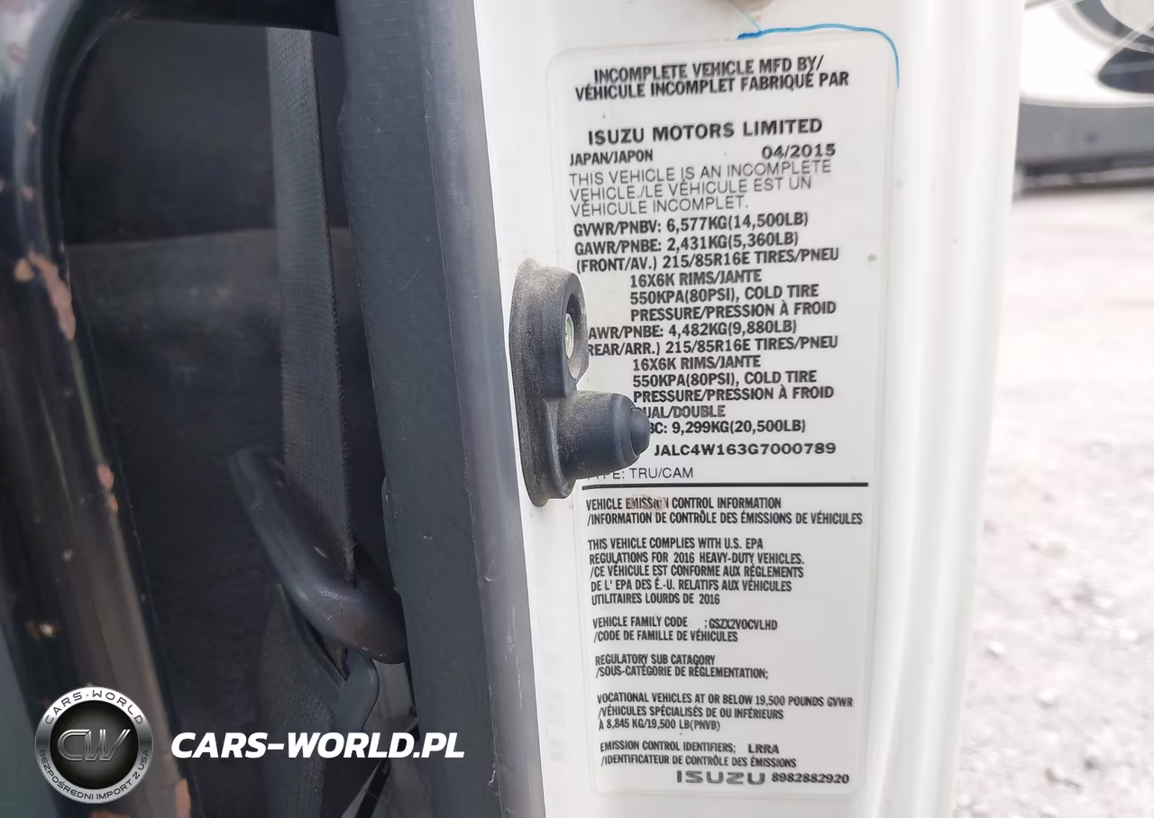 2016 Isuzu Npr Dsl Reg At VIN:JALC4W163G7000789 - 8