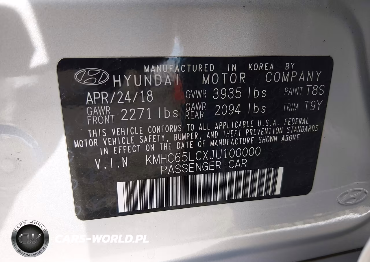 2018 Hyundai Ioniq Hybrid Blue VIN:KMHC65LCXJU100000 - 9