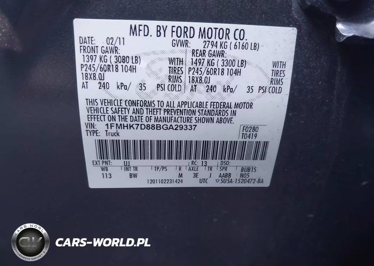 2011 Ford Explorer Xlt VIN:1FMHK7D88BGA29337 - 9
