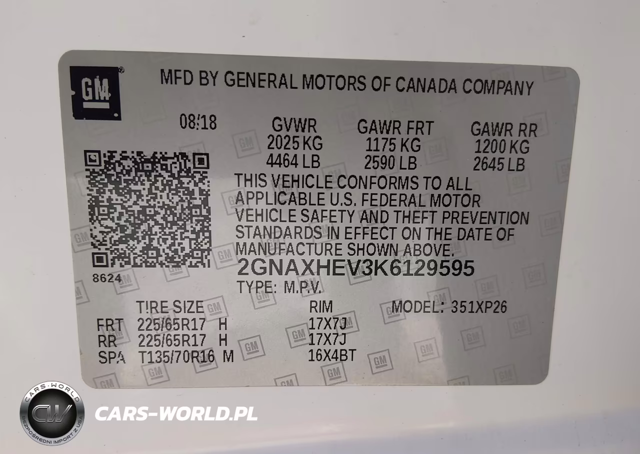 2019 Chevrolet Equinox Ls VIN:2GNAXHEV3K6129595 - 9