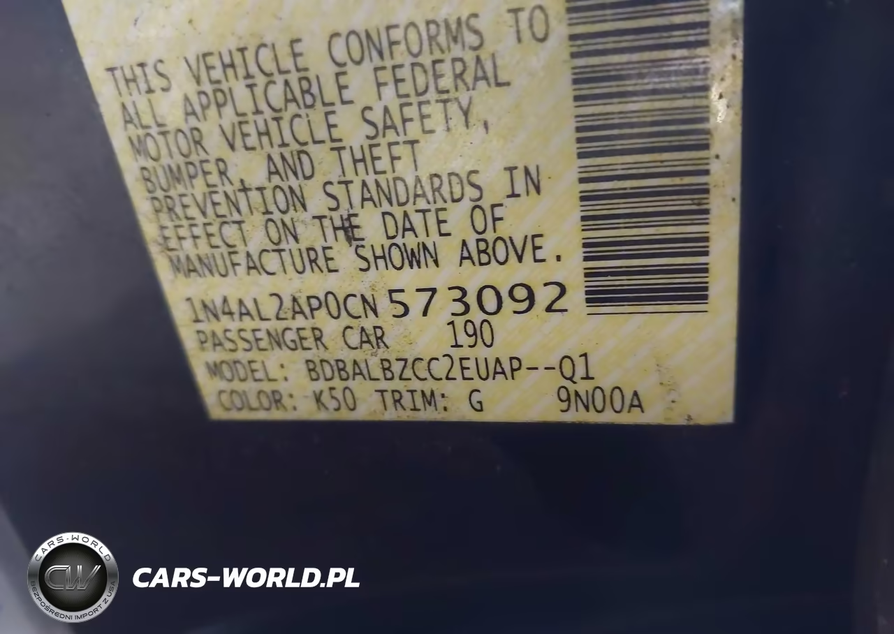 2012 Nissan Altima 2.5 S VIN:1N4AL2AP0CN573092 - 9