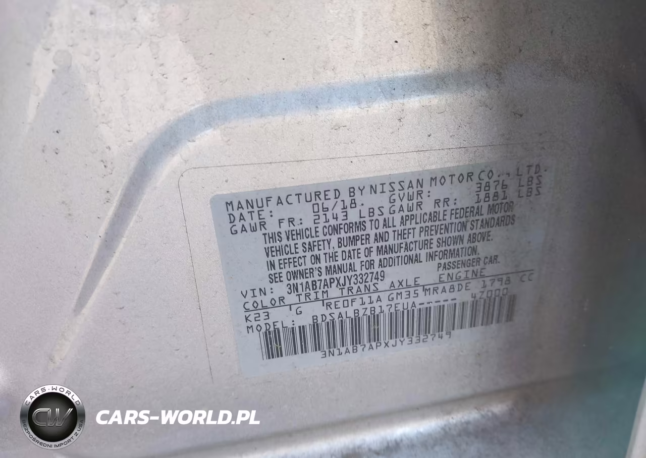 2018 Nissan Sentra S VIN:3N1AB7APXJY332749 - 9