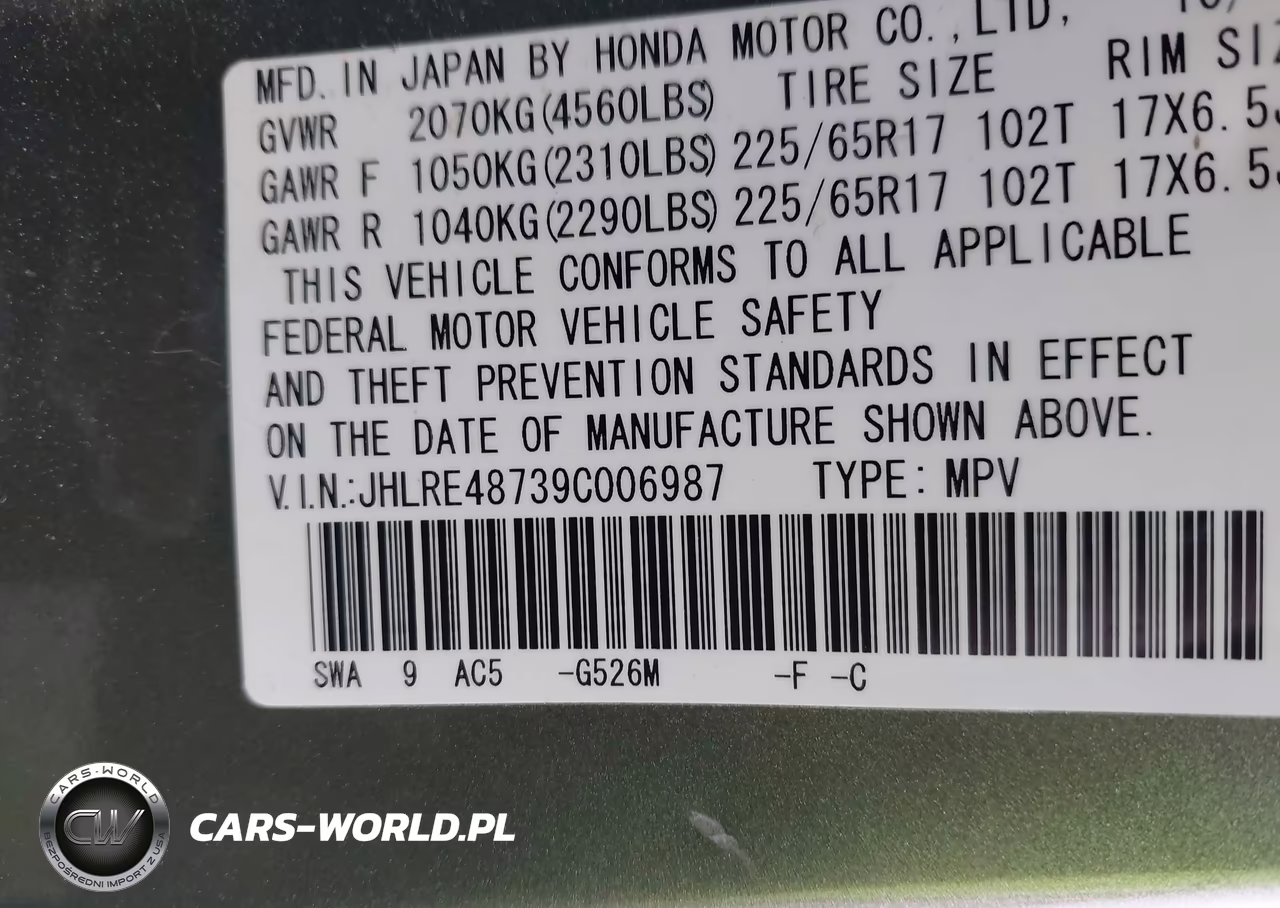 2009 Honda Cr-V Ex-L VIN:JHLRE48739C006987 - 9