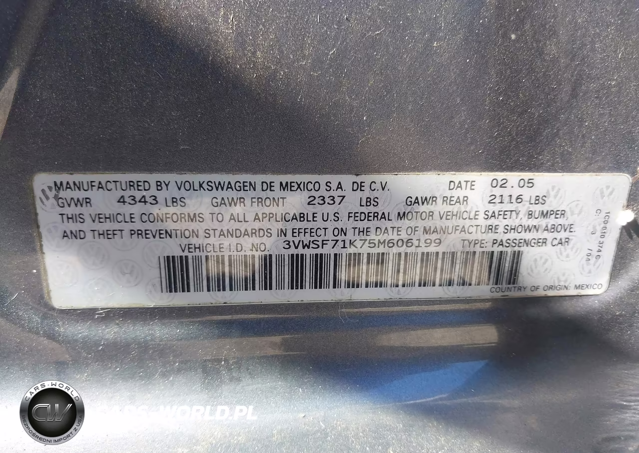 2005 Volkswagen Jetta 2.5 VIN:3VWSF71K75M606199 - 9
