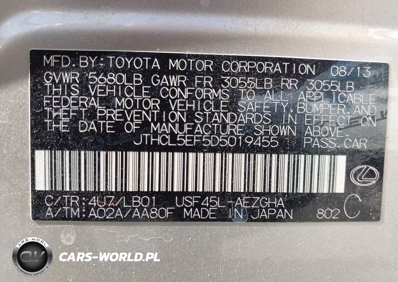 2013 Lexus Ls 460 VIN:JTHCL5EF5D5019455 - 9