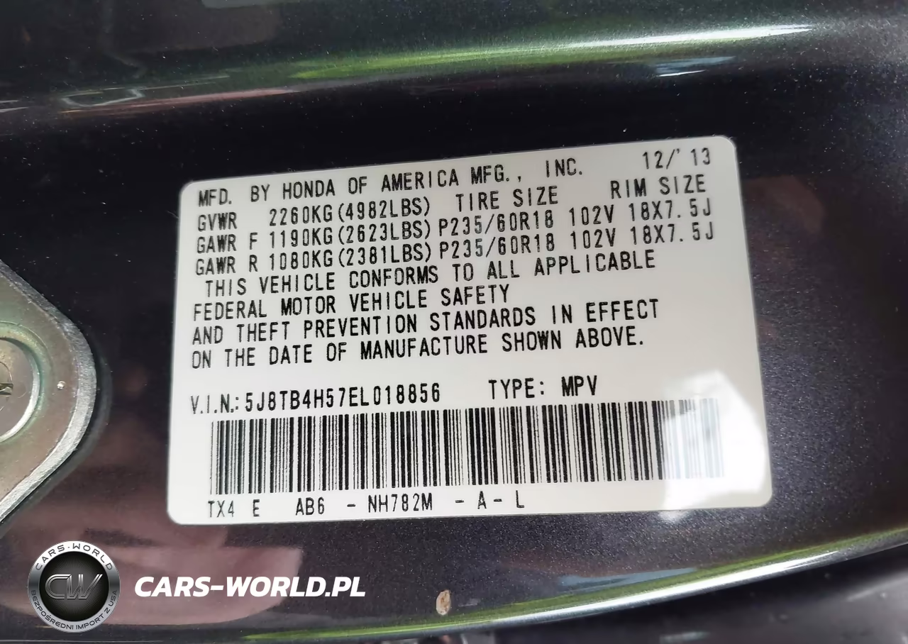 2014 Acura Rdx VIN:5J8TB4H57EL018856 - 9