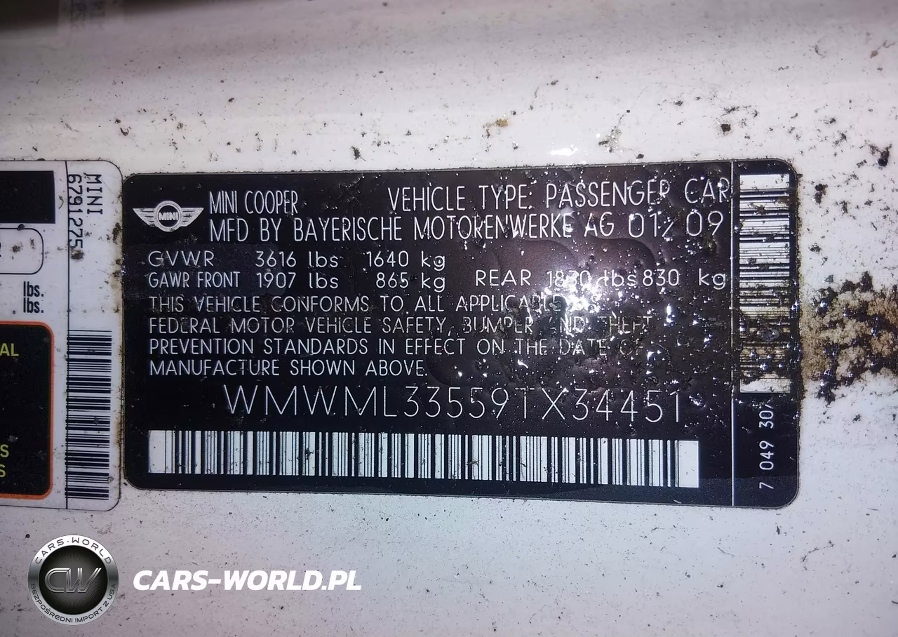 2009 Mini Cooper Clubman VIN:WMWML33559TX34451 - 9