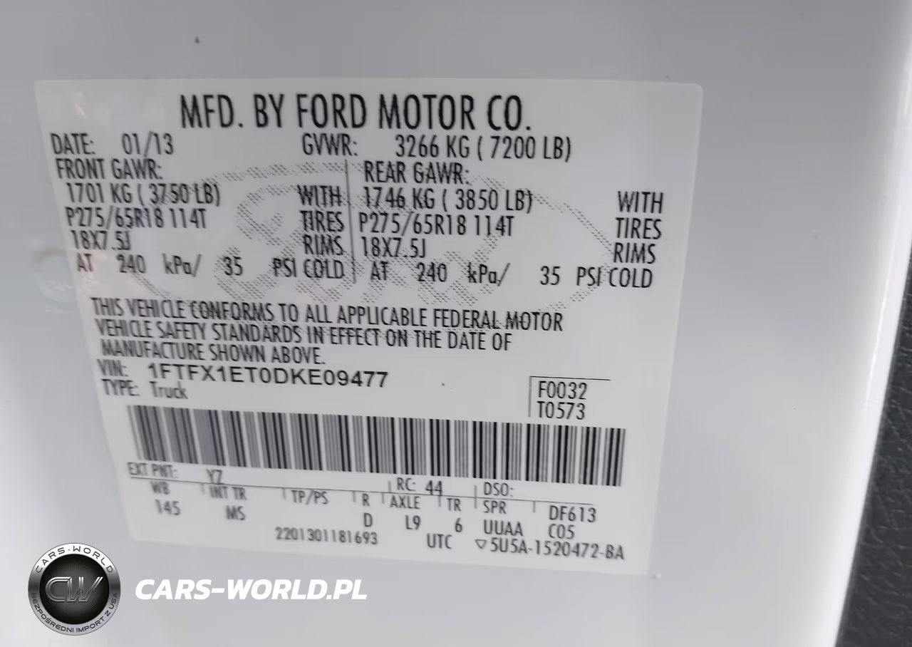 2013 Ford F-150 Xlt VIN:1FTFX1ET0DKE09477 - 9