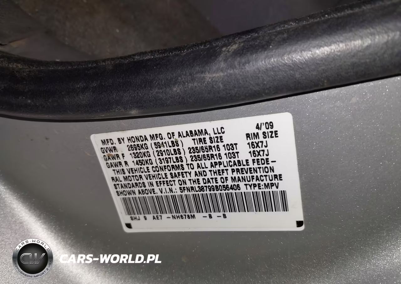 2009 Honda Odyssey Ex-L VIN:5FNRL38799B056406 - 9