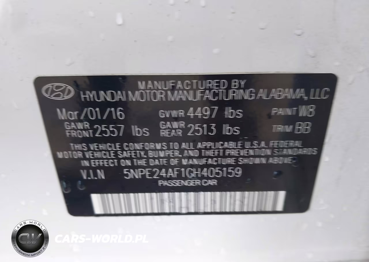 2016 Hyundai Sonata Se VIN:5NPE24AF1GH405159 - 9
