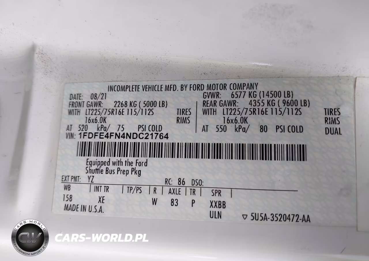 2022 Ford E-450 Cutaway VIN:1FDFE4FN4NDC21764 - 9