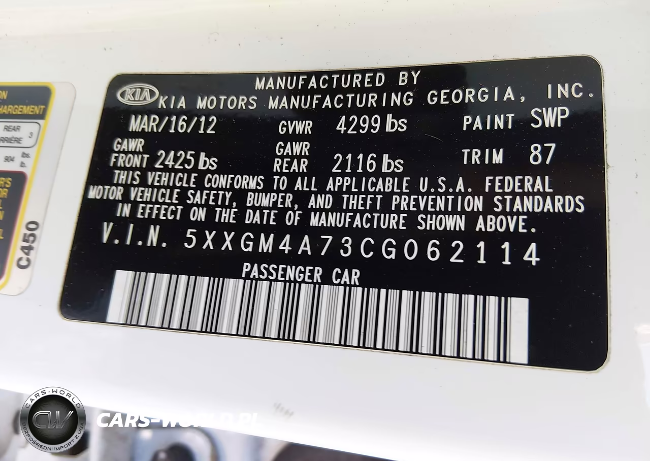 2012 Kia Optima Lx VIN:5XXGM4A73CG062114 - 9