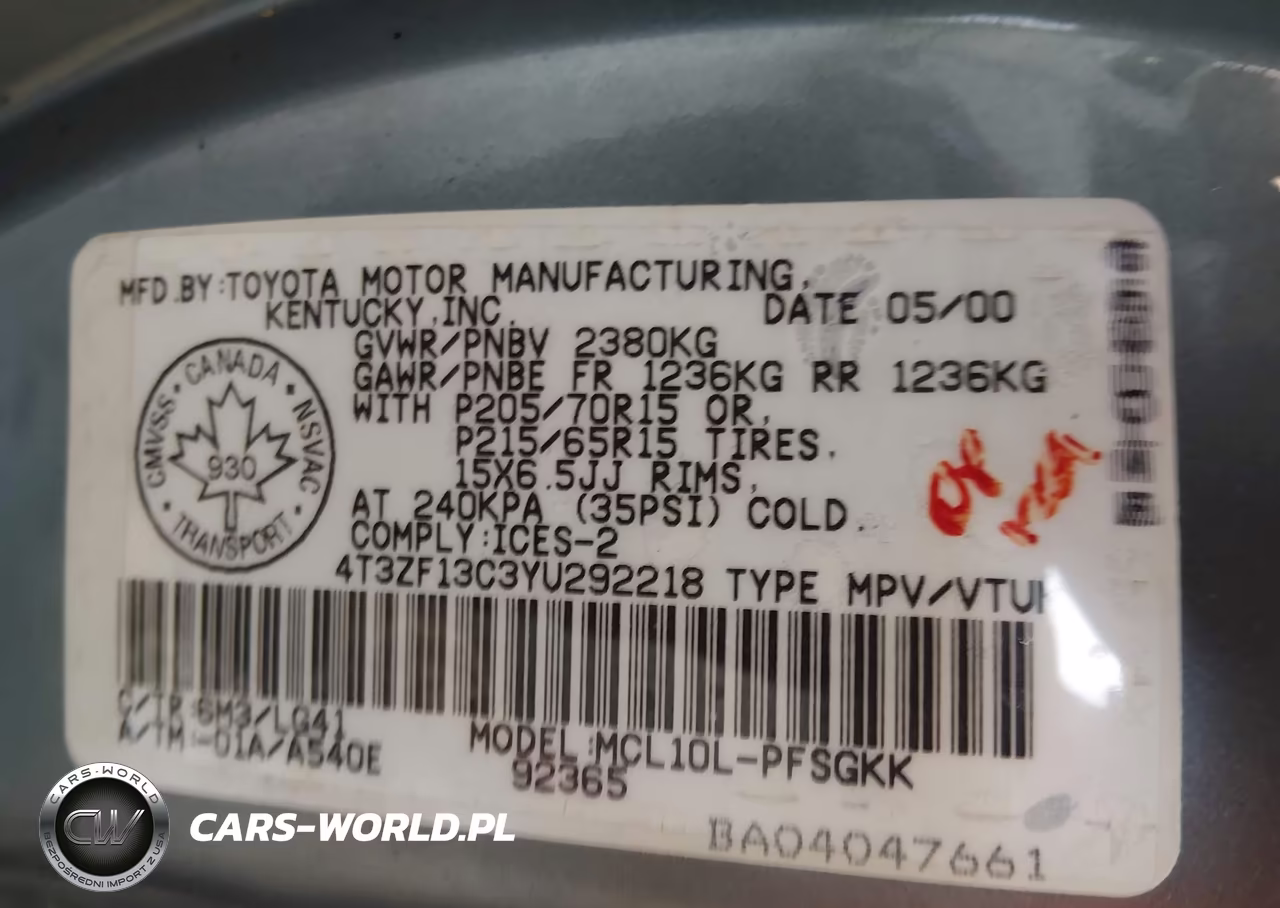 2000 Toyota Sienna Le-Xle VIN:4T3ZF13C3YU292218 - 9