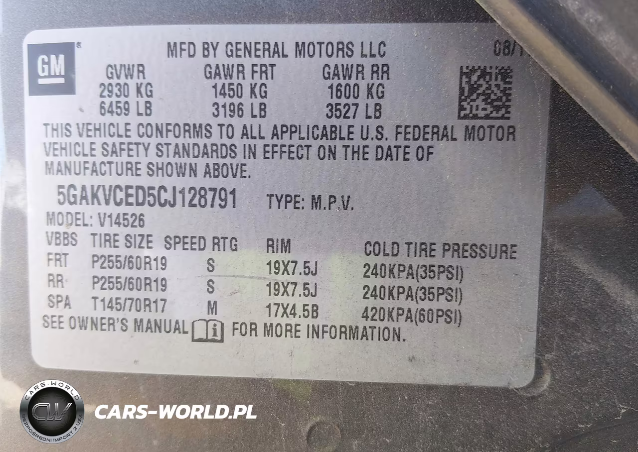 2012 Buick Enclave Leather VIN:5GAKVCED5CJ128791 - 9
