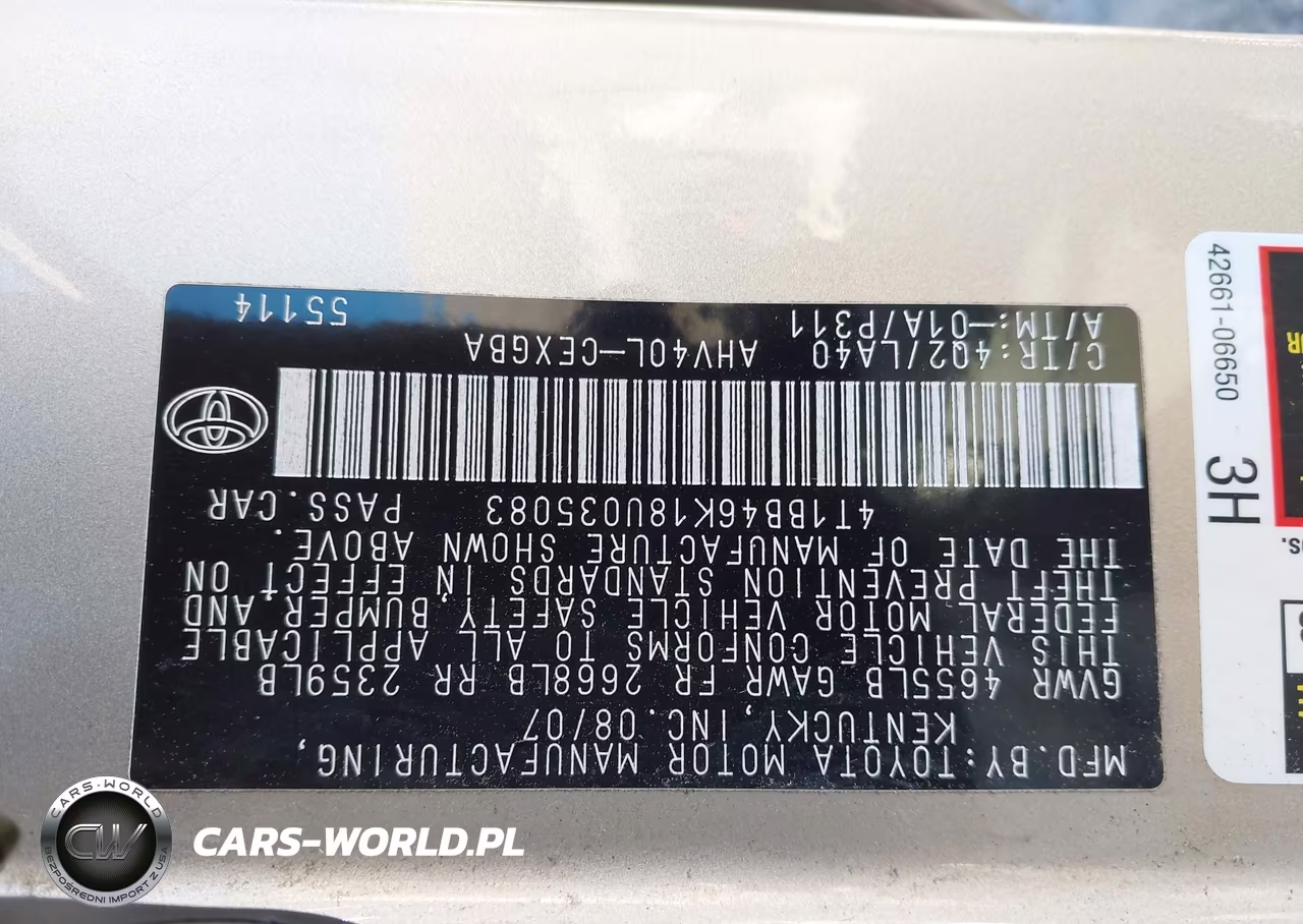 2008 Toyota Camry Hybrid VIN:4T1BB46K18U035083 - 9