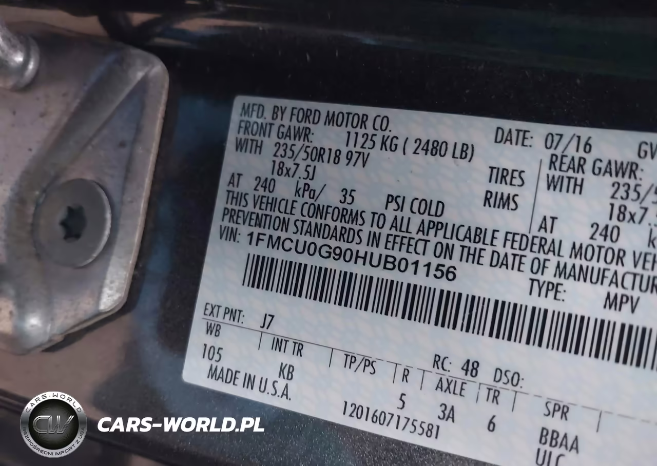 2017 Ford Escape Se VIN:1FMCU0G90HUB01156 - 9