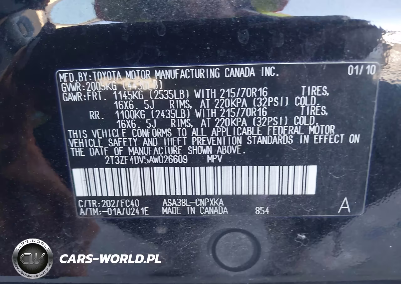 2010 Toyota Rav4 VIN:2T3ZF4DV5AW026609 - 9