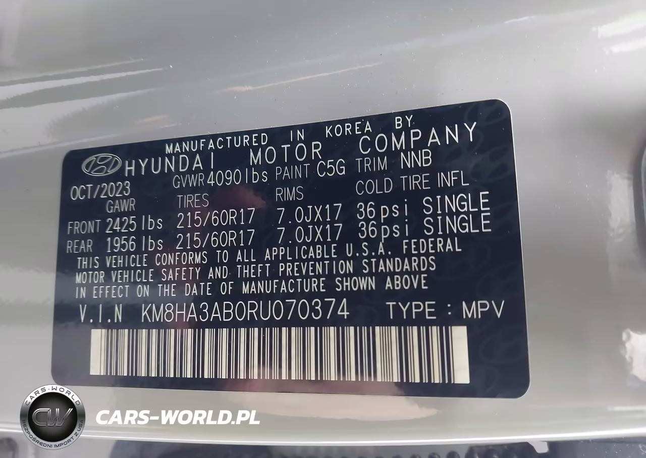 2024 Hyundai Kona Se VIN:KM8HA3AB0RU070374 - 9