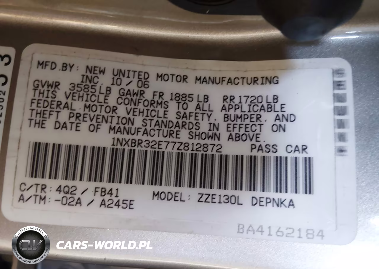 2007 Toyota Corolla Le VIN:1NXBR32E77Z812872 - 9