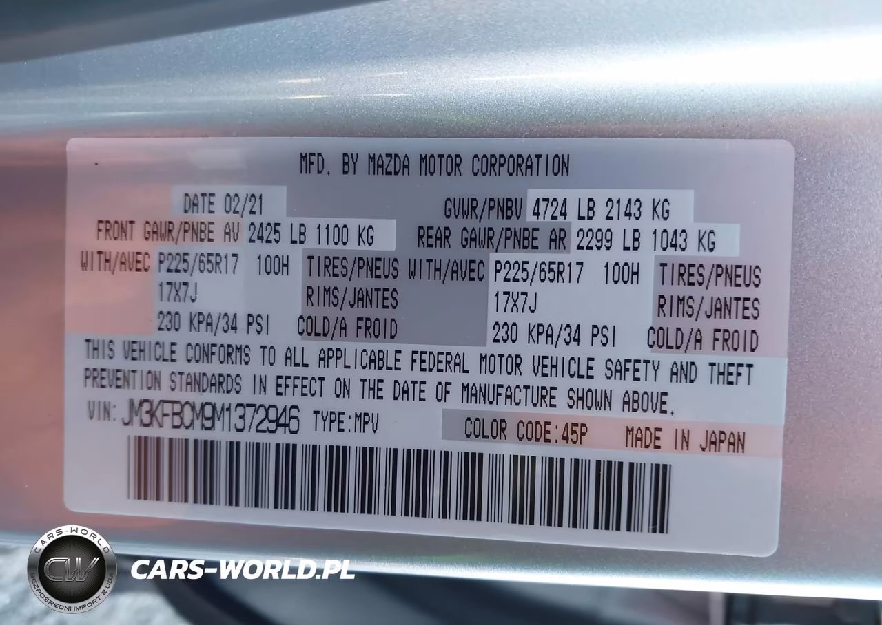 2021 Mazda Cx-5 Touring VIN:JM3KFBCM9M1372946 - 9