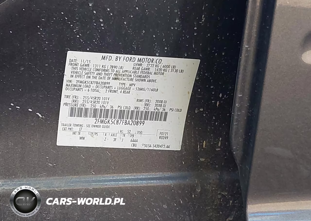 2015 Ford Flex Sel VIN:2FMGK5C87FBA20899 - 9