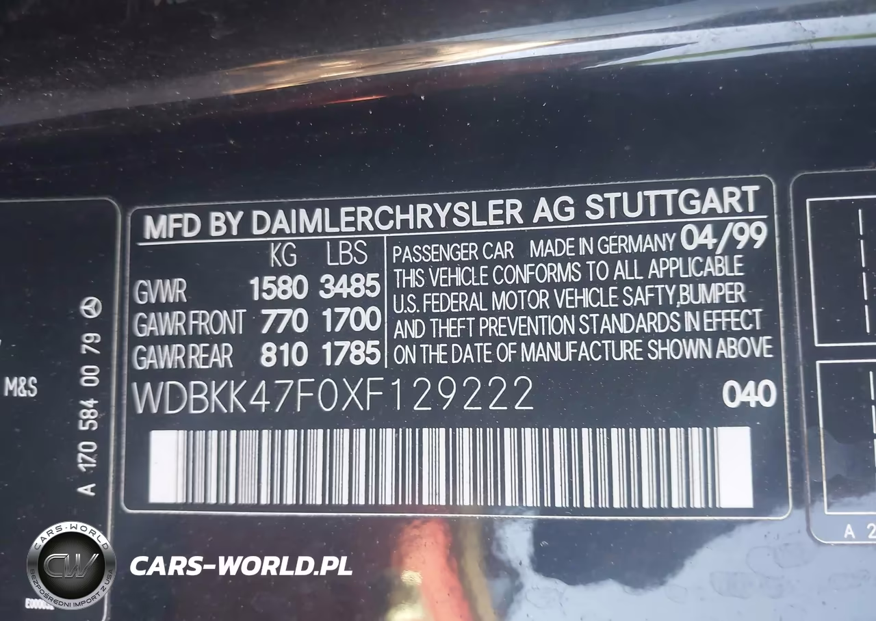 1999 Mercedes-Benz Slk 230 Kompressor VIN:WDBKK47F0XF129222 - 9