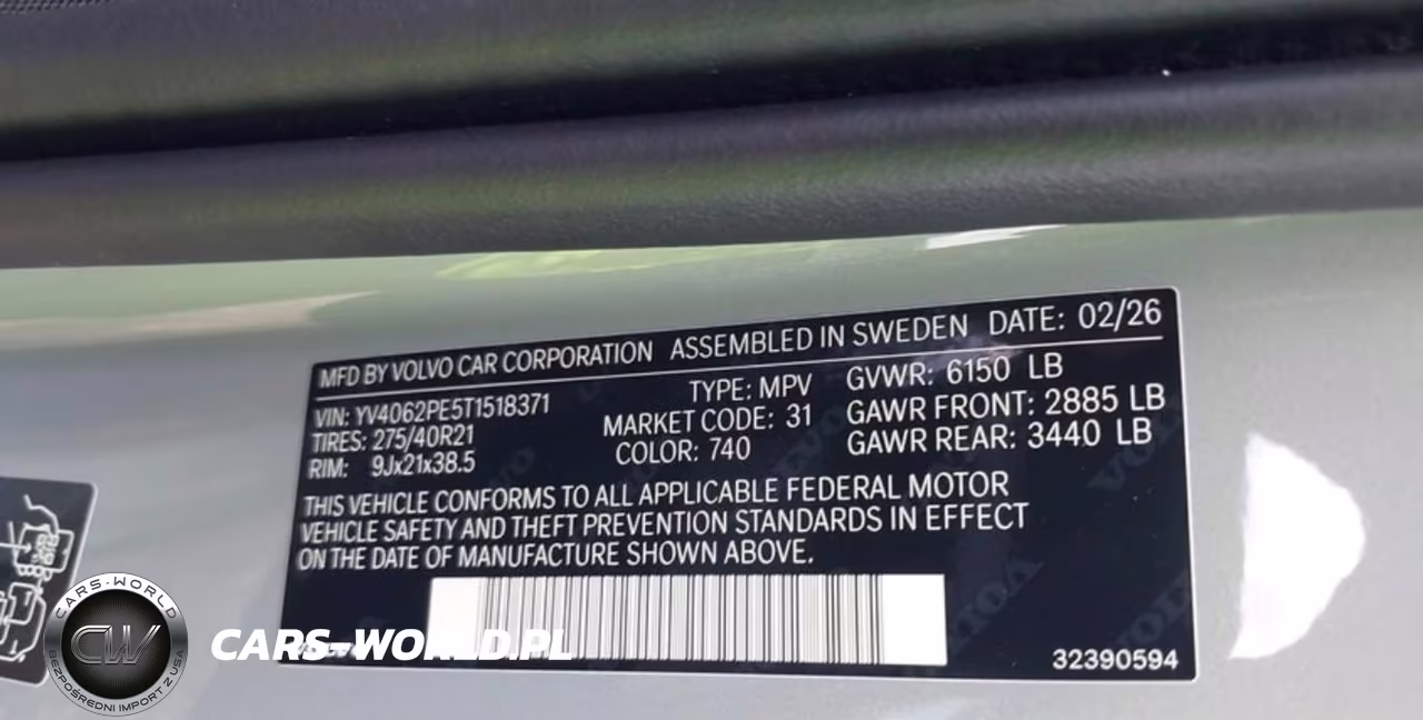 2026 Volvo Xc90 Plus, B6 Awd Gas (Mild Hybrid), Gasoline, Bright, 7 Seats VIN:YV4062PE5T1518371 - 9