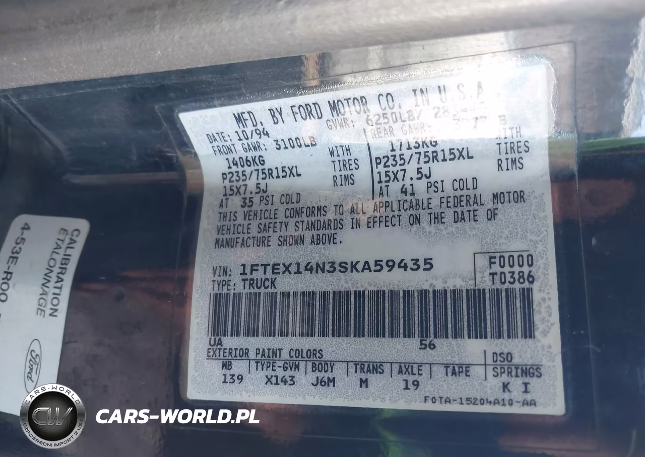 1995 Ford F150 VIN:1FTEX14N3SKA59435 - 9