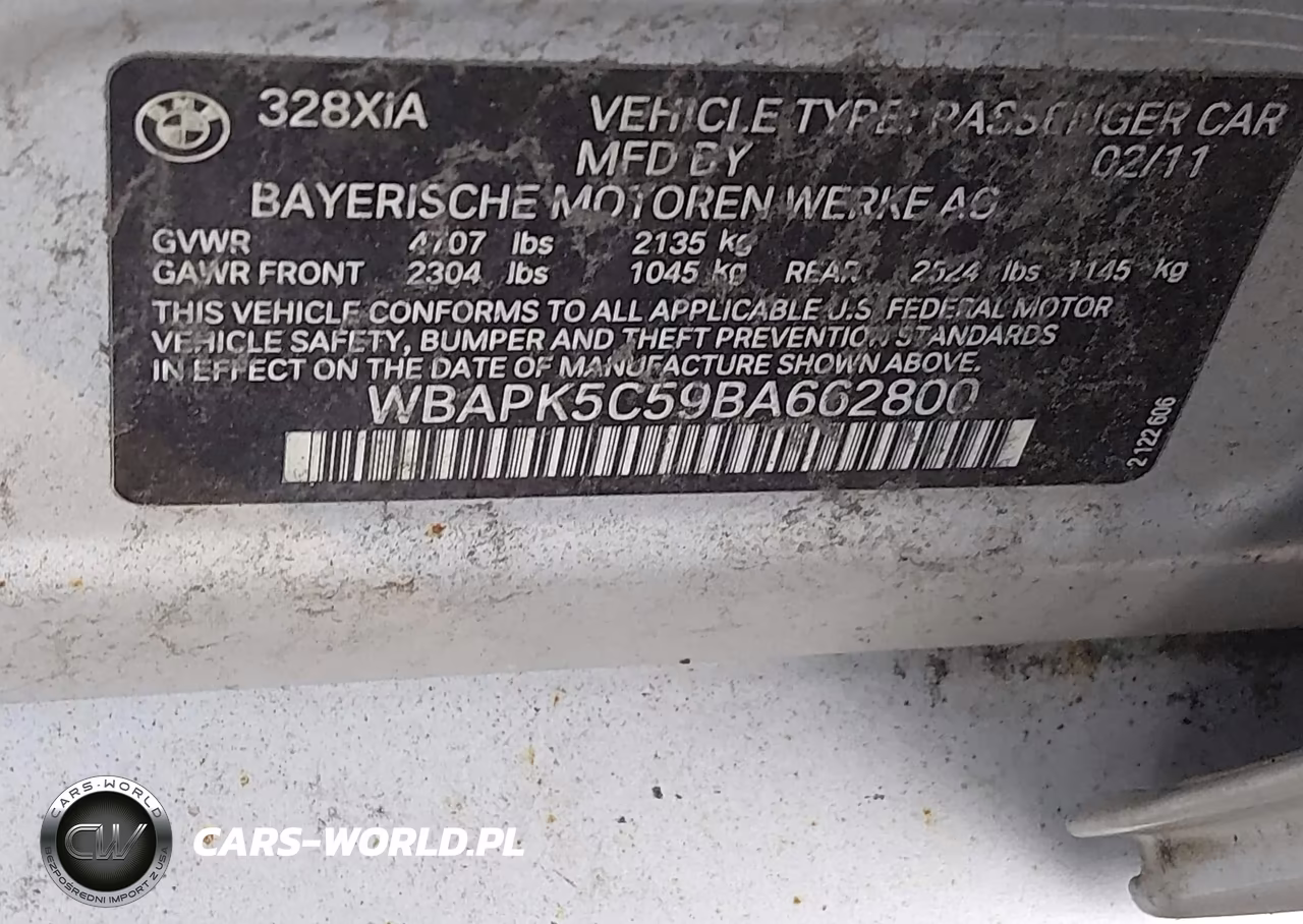 2011 BMW 328I xDrive VIN:WBAPK5C59BA662800 - 9