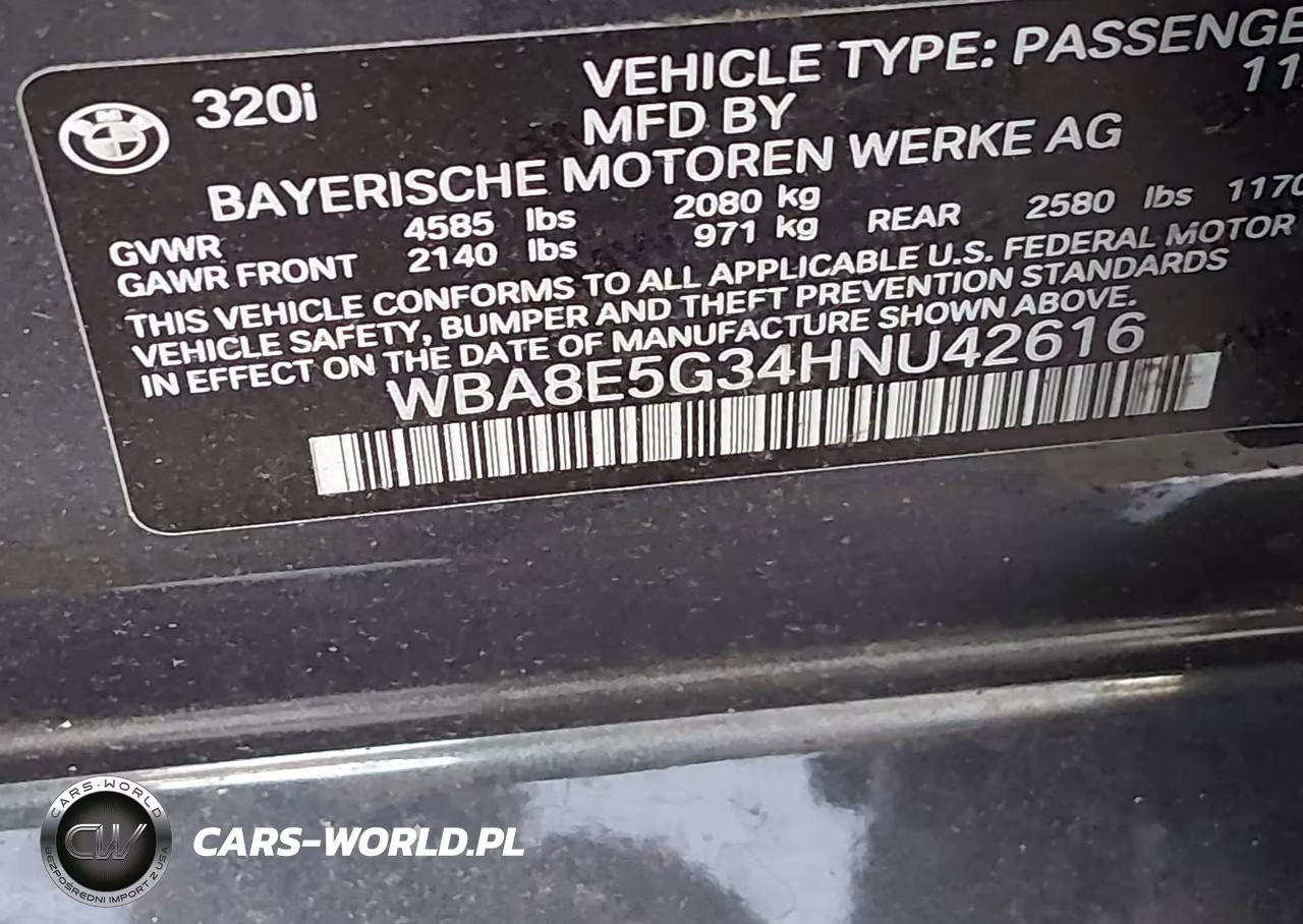 2017 BMW 320 Xi VIN:WBA8E5G34HNU42616 - 9