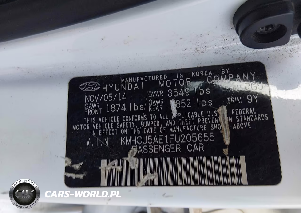 2015 Hyundai Accent Sport VIN:KMHCU5AE1FU205655 - 9