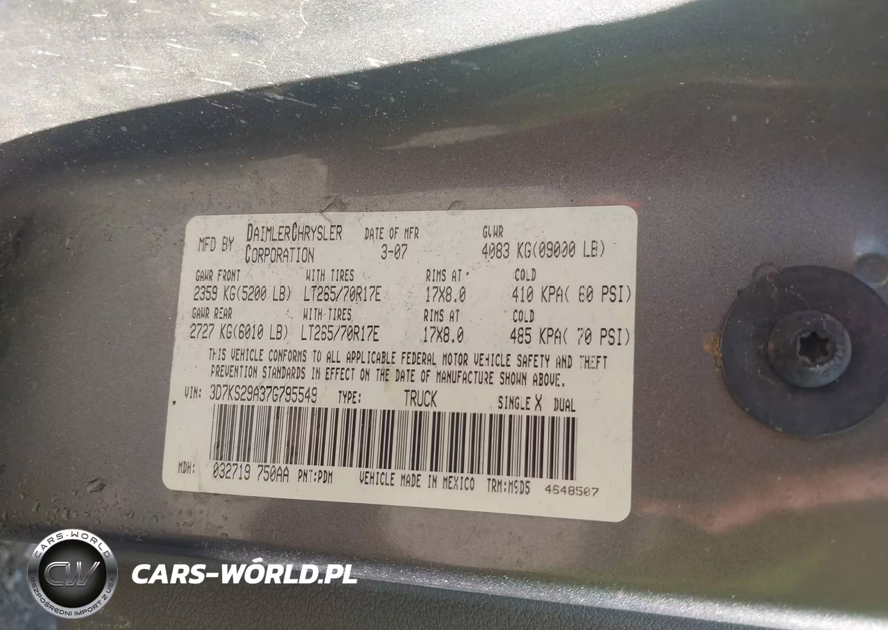 2007 Dodge Ram 2500 Slt VIN:3D7KS29A37G795549 - 9