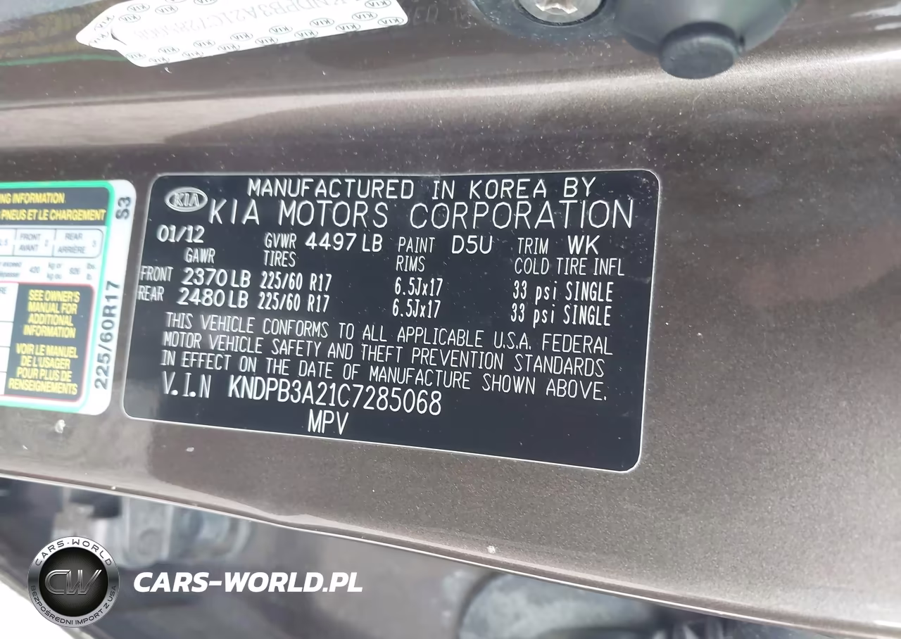 2012 Kia Sportage Lx VIN:KNDPB3A21C7285068 - 9