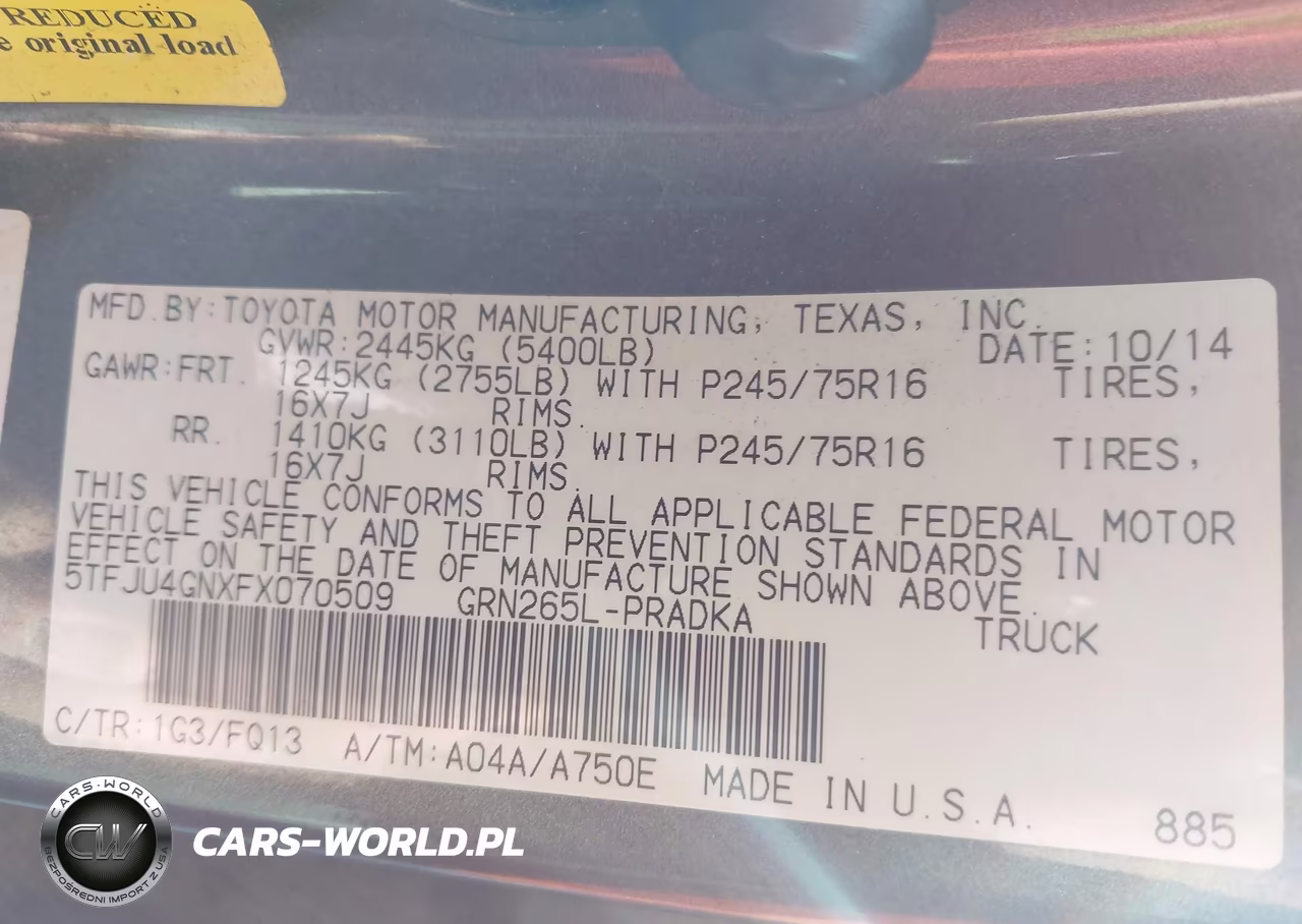 2015 Toyota Tacoma Prerunner V6 VIN:5TFJU4GNXFX070509 - 9