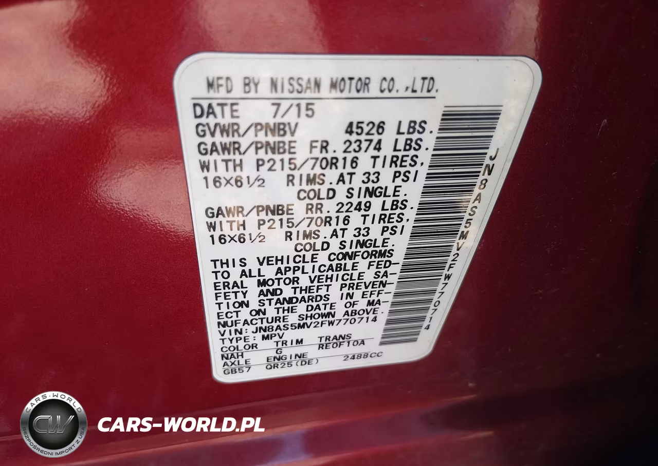2015 Nissan Rogue Select S VIN:JN8AS5MV2FW770714 - 9