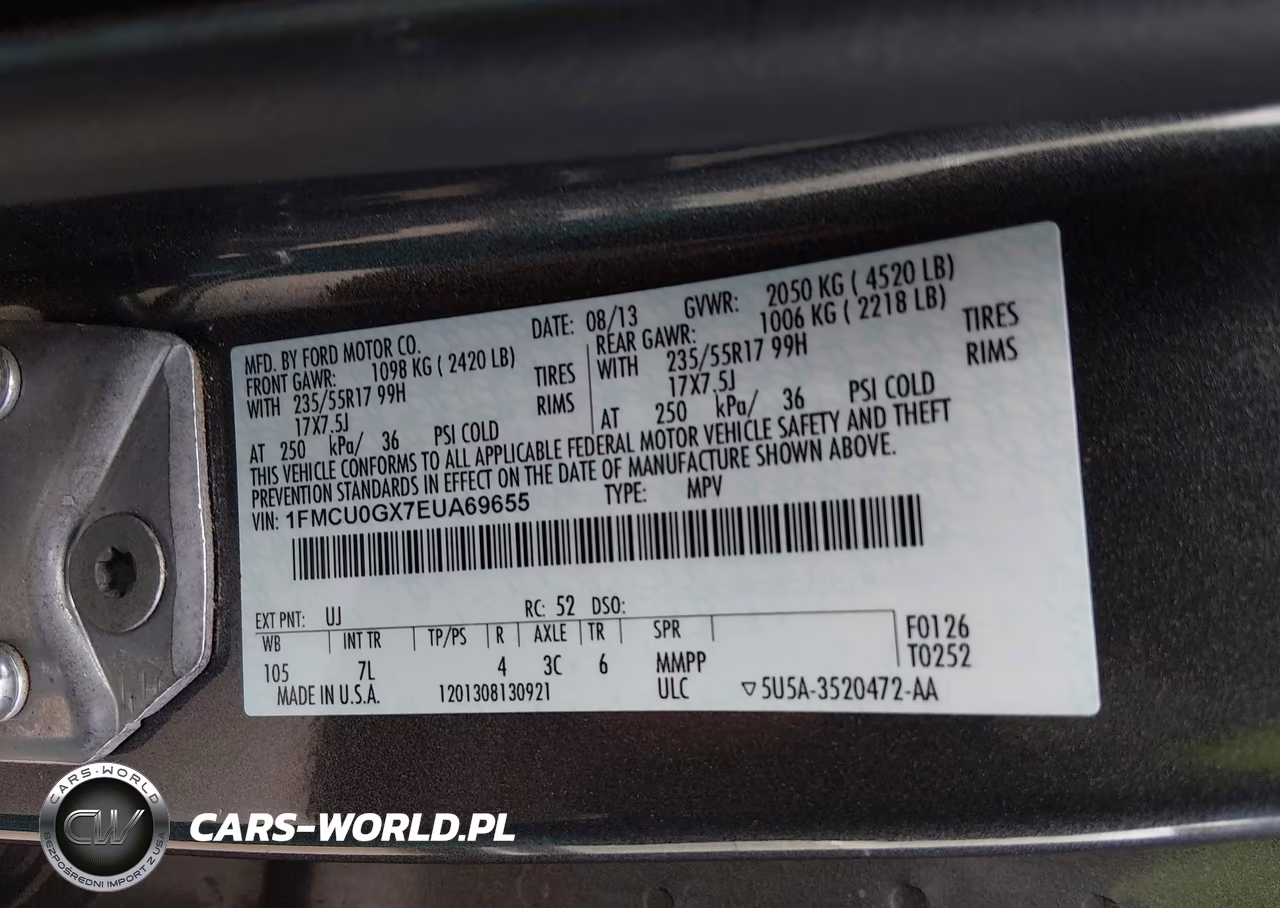 2014 Ford Escape Se VIN:1FMCU0GX7EUA69655 - 9