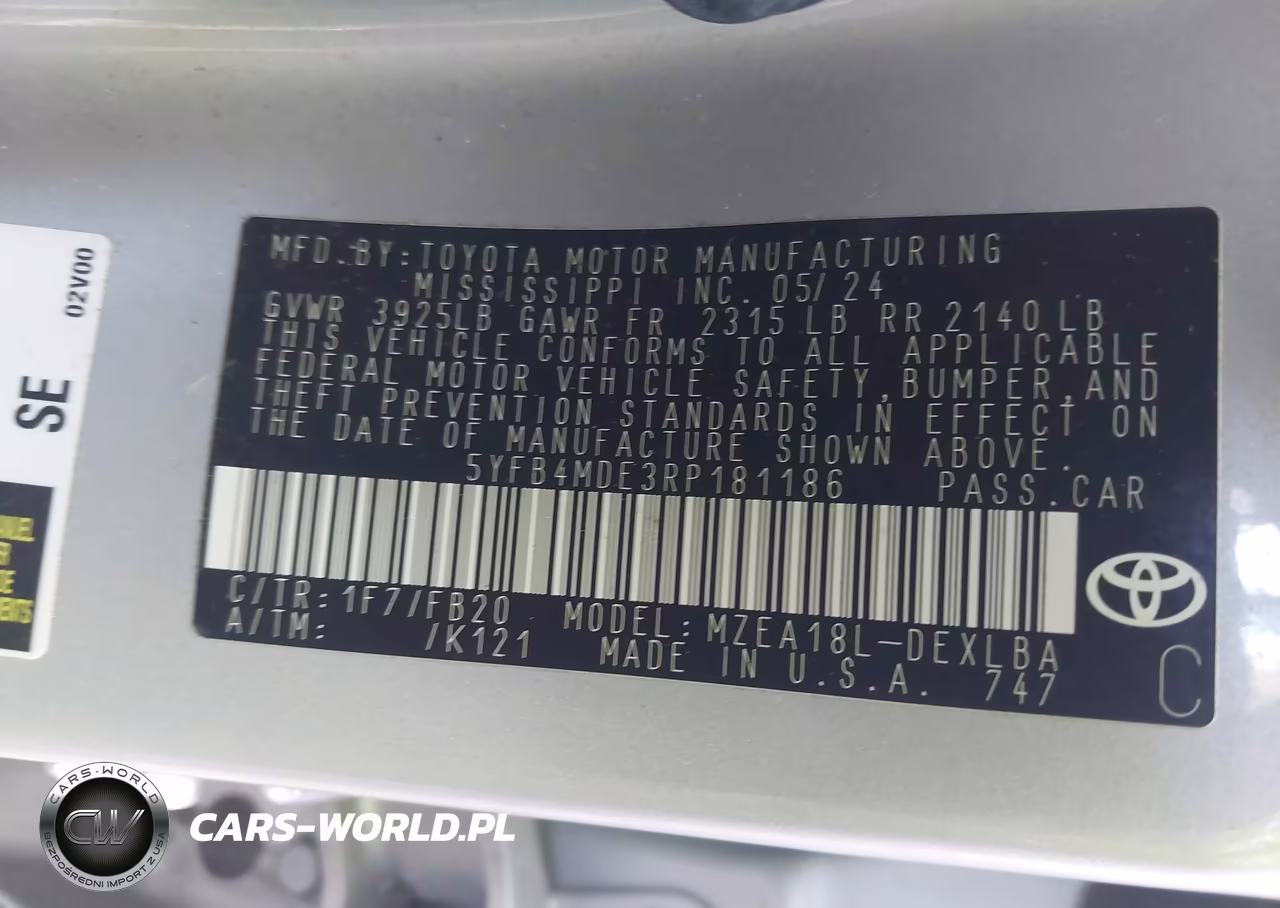 2024 Toyota Corolla Le VIN:5YFB4MDE3RP181186 - 9