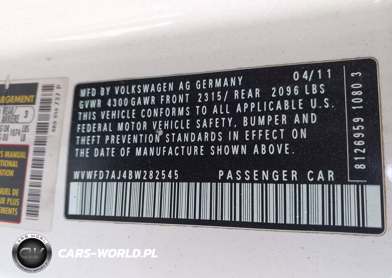 2011 Volkswagen Gti 2-Door VIN:WVWFD7AJ4BW282545 - 9