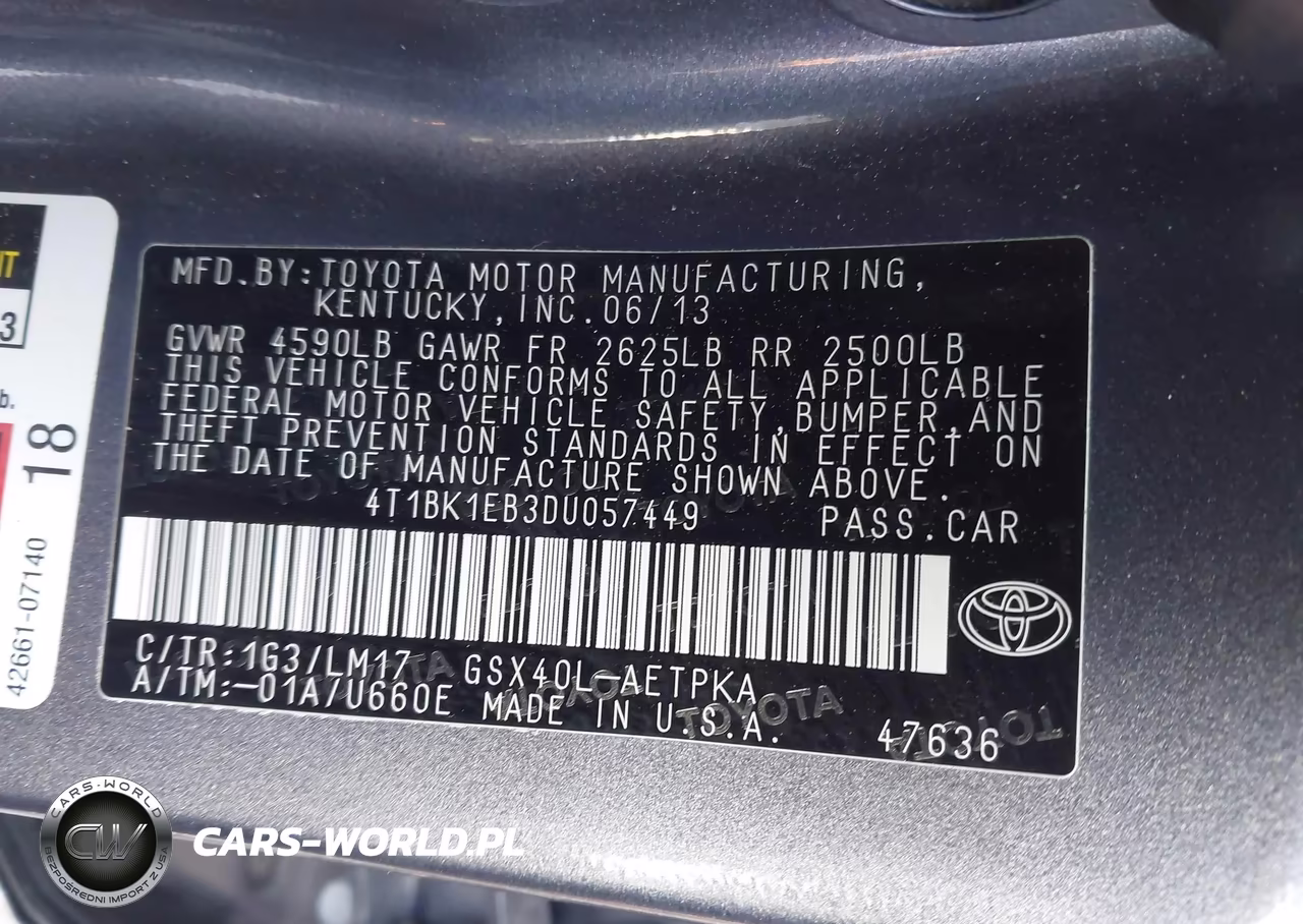 2013 Toyota Avalon Limited VIN:4T1BK1EB3DU057449 - 9