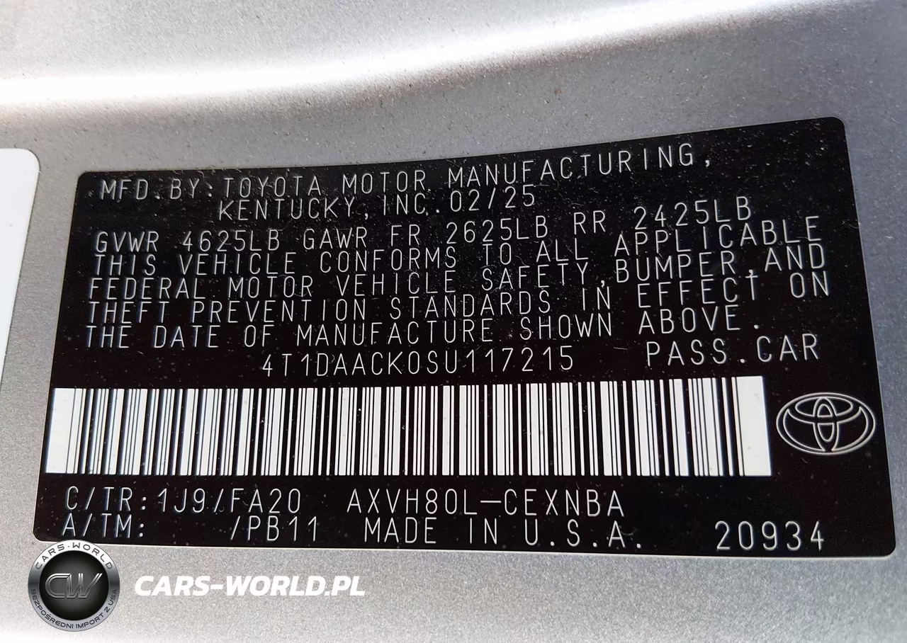 2025 Toyota Camry Le VIN:4T1DAACK0SU117215 - 9