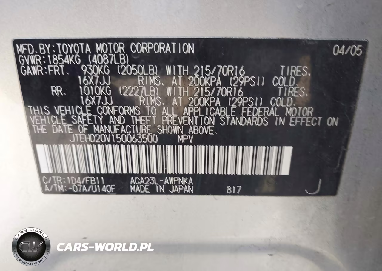 2005 Toyota Rav4 VIN:JTEHD20V150063500 - 9
