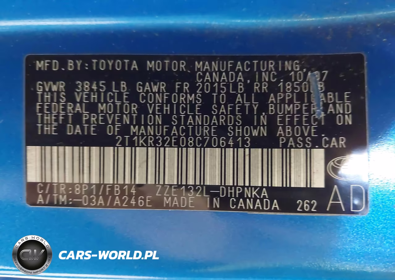 2008 Toyota Matrix Xr VIN:2T1KR32E08C706413 - 9