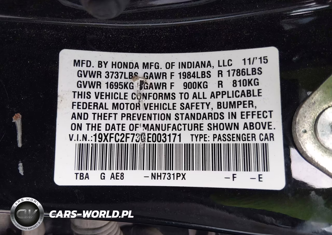 2016 Honda Civic Ex VIN:19XFC2F73GE003171 - 9