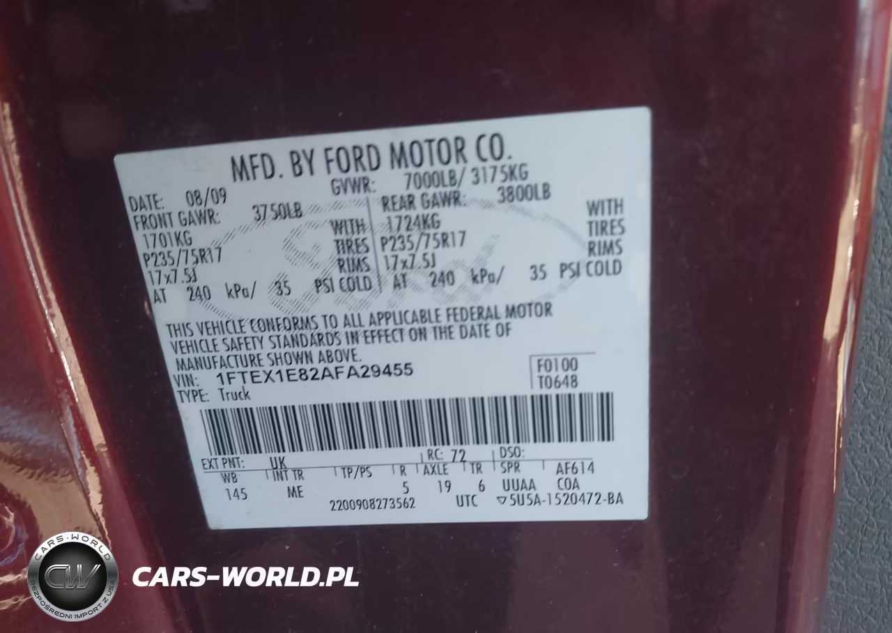 2010 Ford F-150 Stx-Xl-Xlt VIN:1FTEX1E82AFA29455 - 9