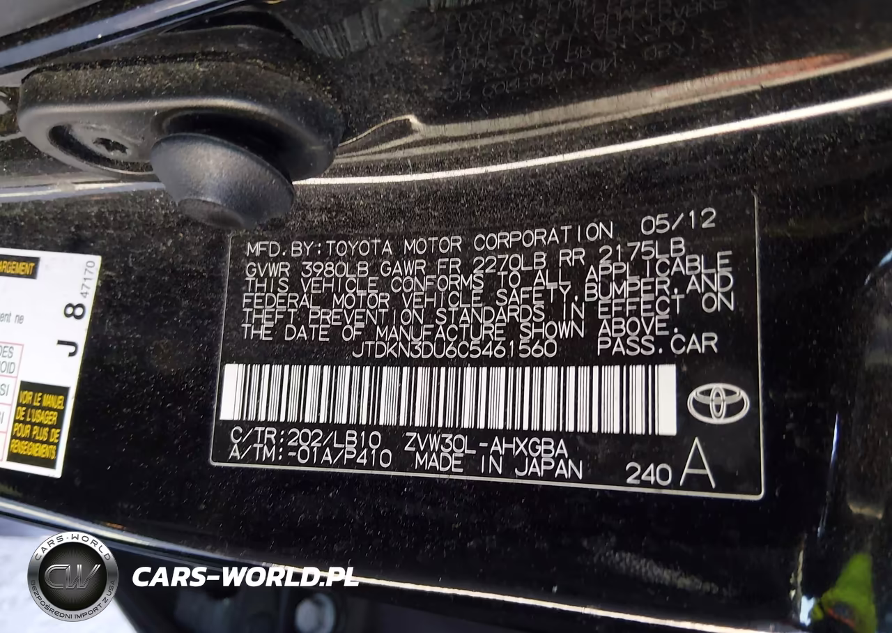 2012 Toyota Prius Four VIN:JTDKN3DU6C5461560 - 9