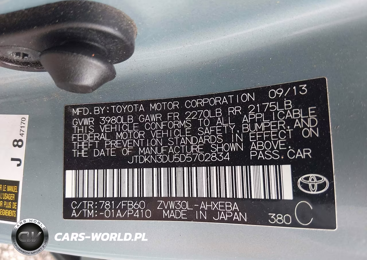2013 Toyota Prius Three VIN:JTDKN3DU5D5702834 - 9