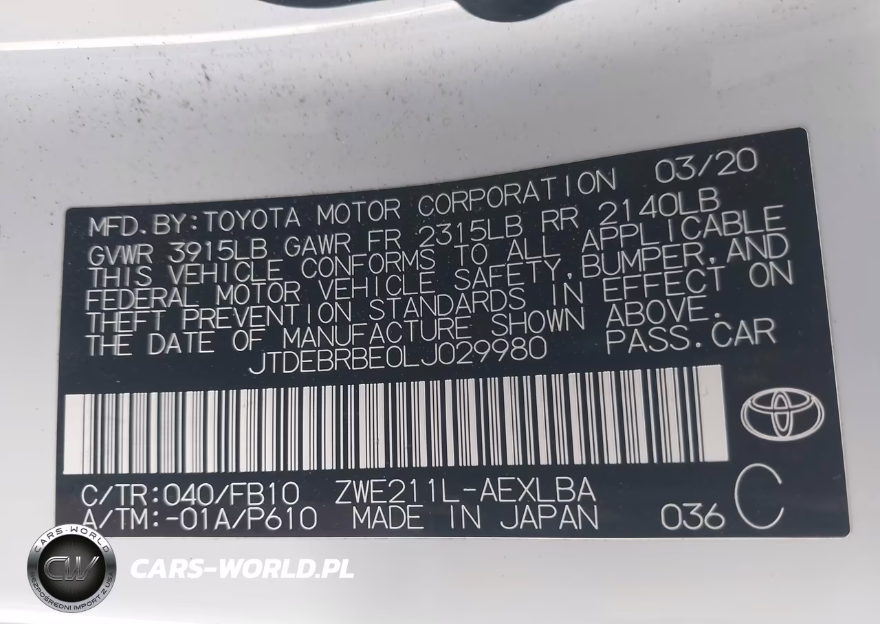 2020 Toyota Corolla Hybrid Le VIN:JTDEBRBE0LJ029980 - 9