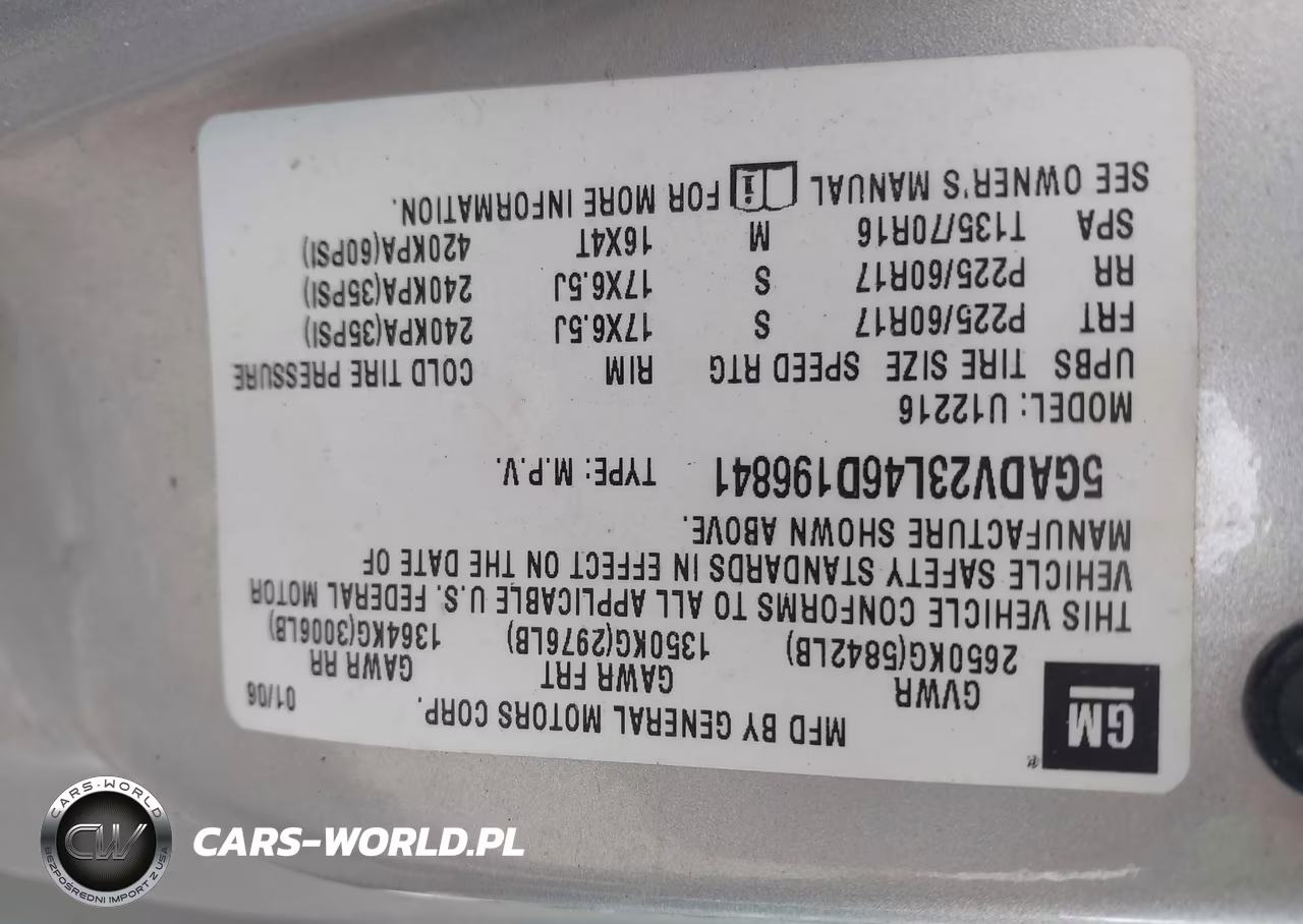 2006 Buick Terraza Cx VIN:5GADV23L46D196841 - 9